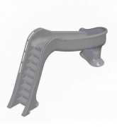 Sidewinder Left Turn Pool Slide With Enclosed Ladder Grey