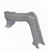 Sidewinder Right Turn Pool Slide with Enclosed Ladder Grey